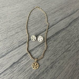 Tory Burch earrings and necklace